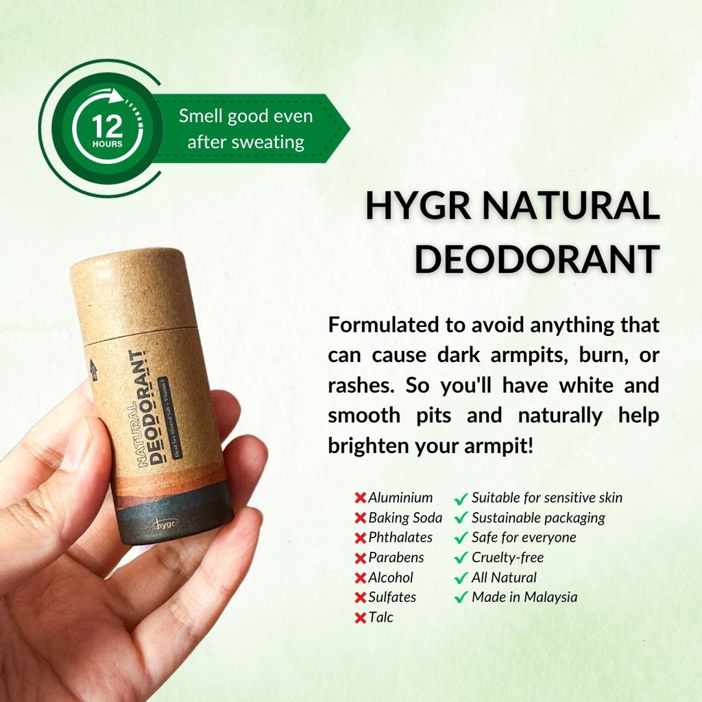 HYGR Natural Deodorant in Soothing Lavender 25g
