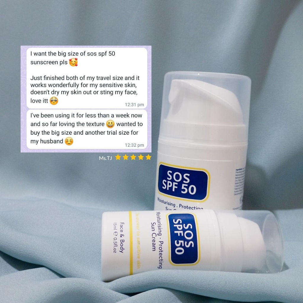 SOS SPF50 Sun Cream Mini 15ML