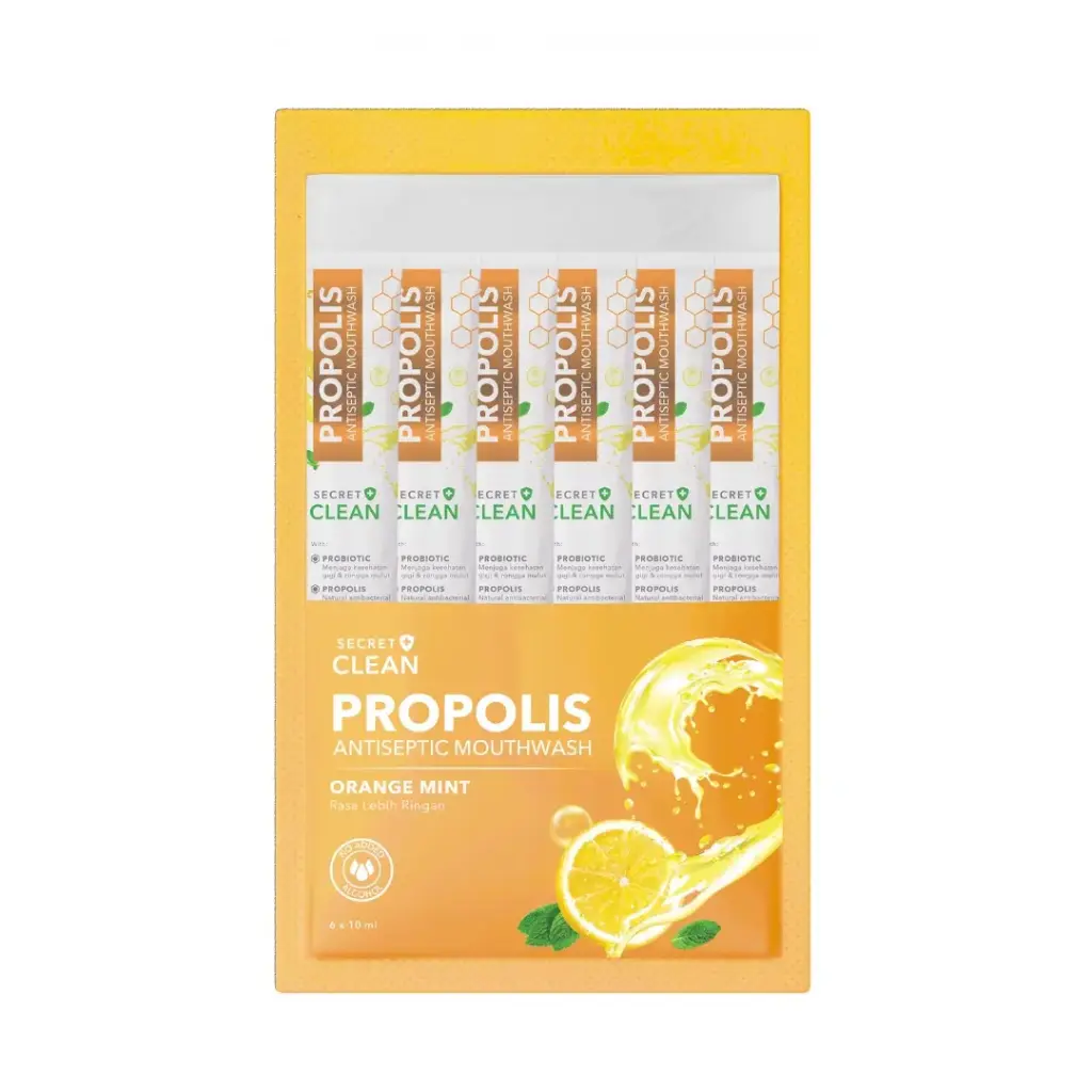 SecretClean Propolis Mouthwash- Orange Mint (6x10ml Sachet)