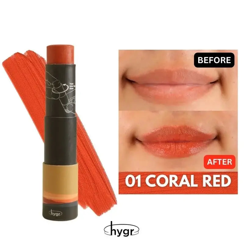 HYGR Tinted Lip Balm Coral Red