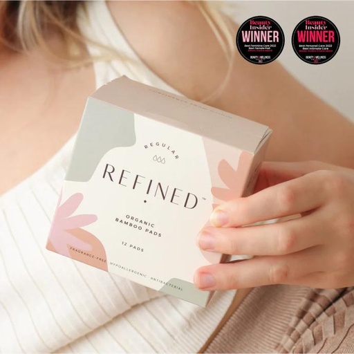 REFINED Organic Bamboo Regular Pads 12pcs