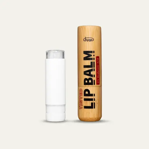 HYGR Bamboo Refillable Natural Tinted Lip Balm + 2 % Hyaluronic Acid